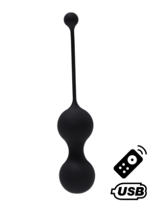 MINA Noir, Boules de Geisha en silicone médical USB avec télécommande 